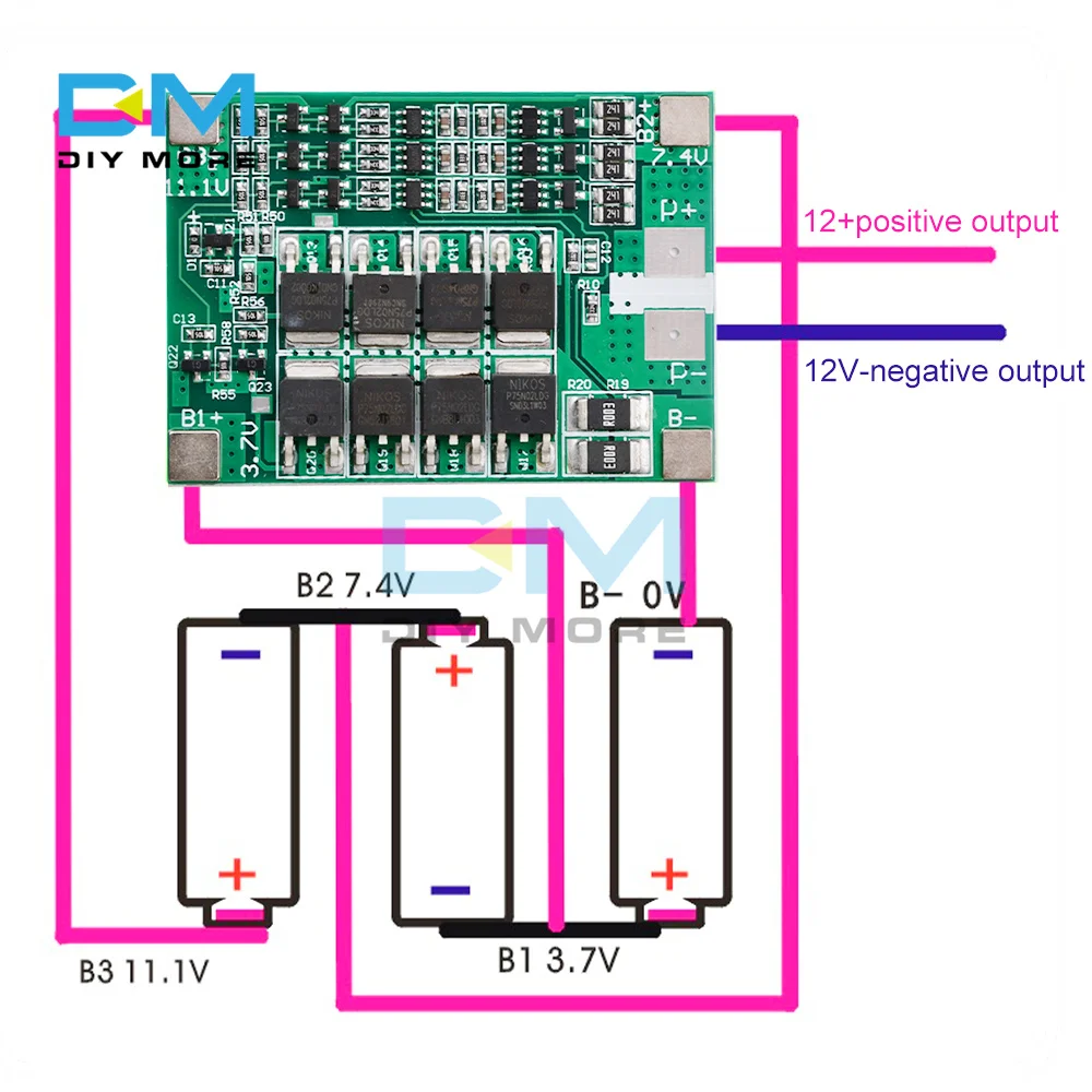 Bms 3S 12V 40A Balancer 18650 Scheda Di Protezione Della Batteria Al Litio 3S Bms Caricabatterie Agli Ioni Di Litio Ricarica Con Bilanciamento