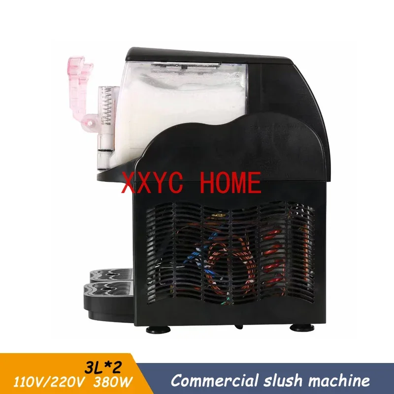 Double Tank 3L Commercial Slush Maker Cold Drink Slushie Frozen Ice Slushy Snow Slusher Melting Granita Chiller