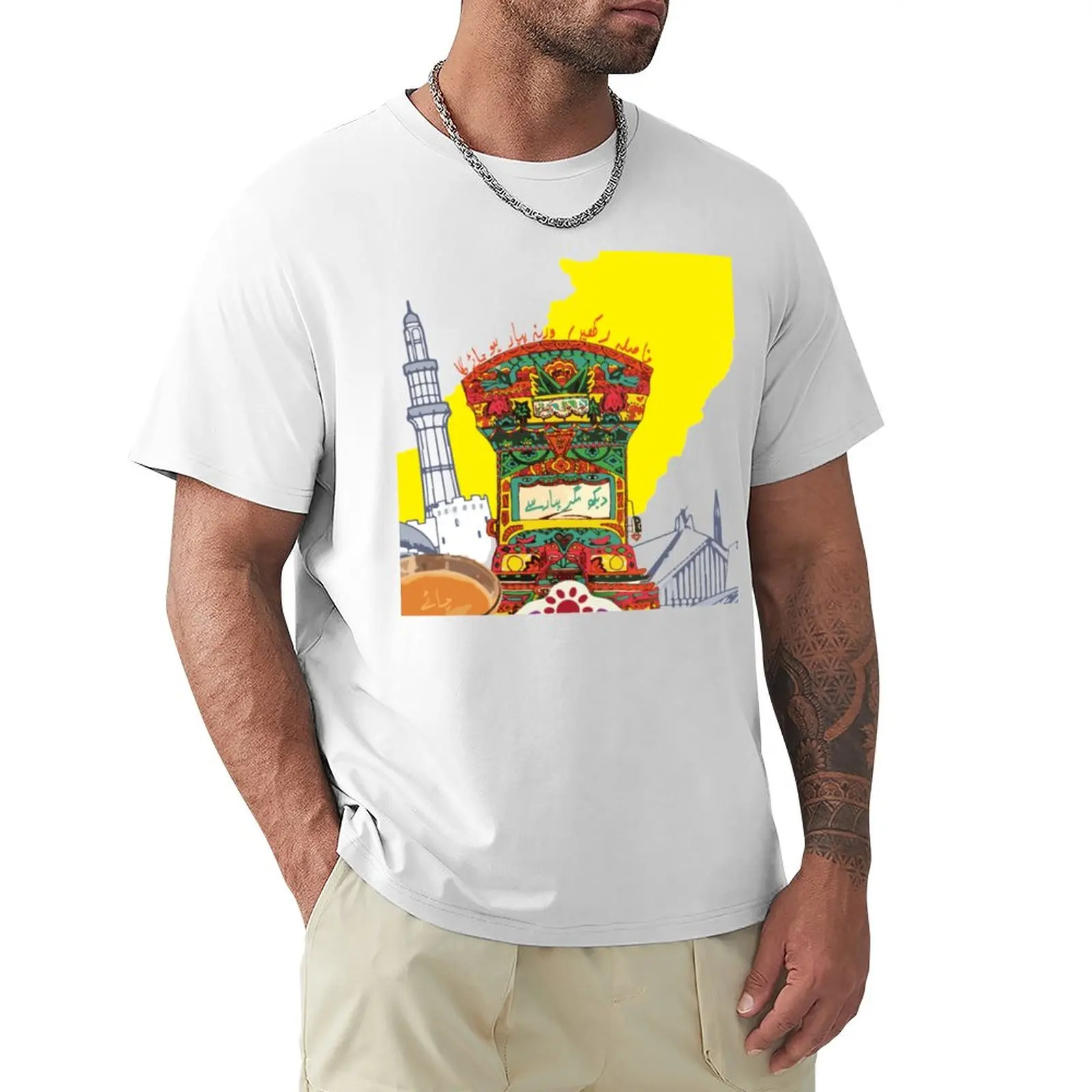 Truck Art Unique Style - Desi Touch - Faisal Masjid - Pakintani Truck Minar E Pakistan Pakistani Local Truck T-Shirt
