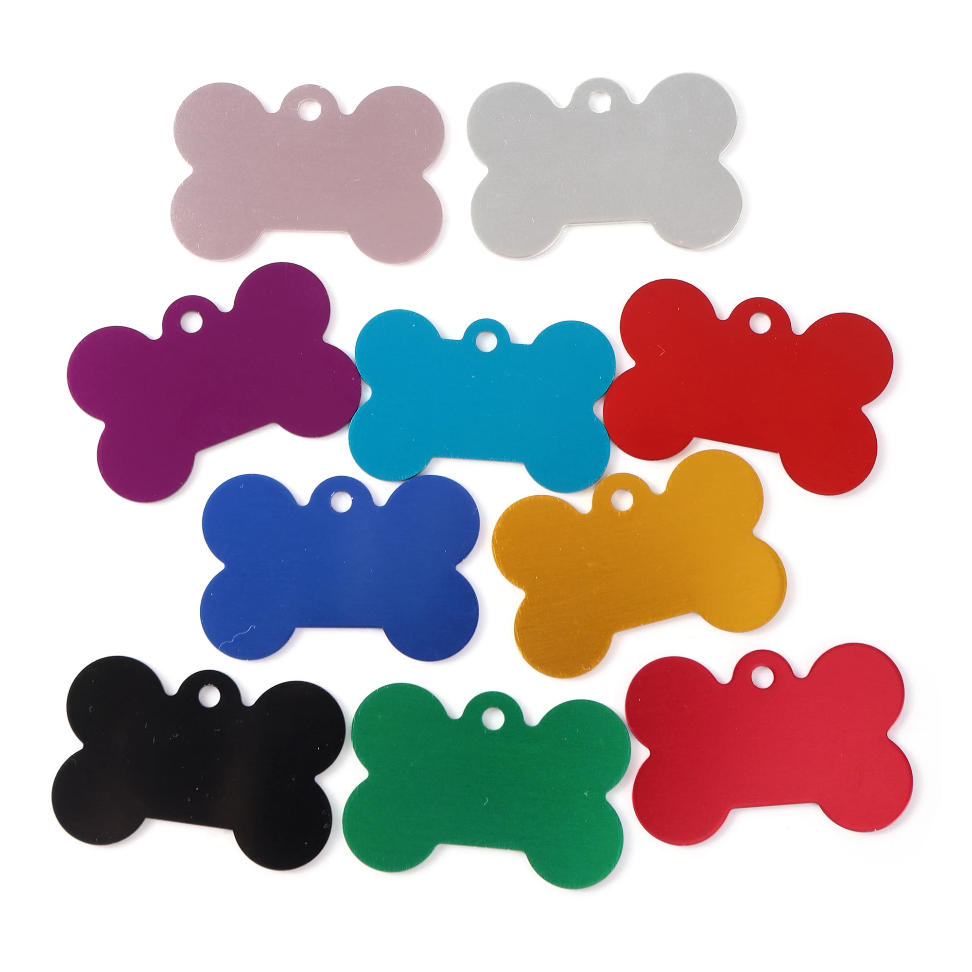 Bone Dog Id Tag Incisione Pet Dog Id Tag Collari Nome Dell'Osso Numero Tag Personalizzato Anodizzazione In Alluminio Puppy Tag 10 Pz