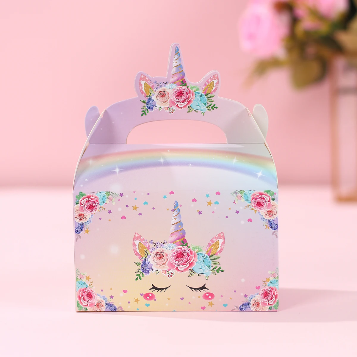 Scatole Di Caramelle Da 4 Pezzi Scatole Di Imballaggio Regalo Arcobaleno Unicorno Decorazione Per Feste Di Compleanno Scatole Di Biscotti Di Caramelle