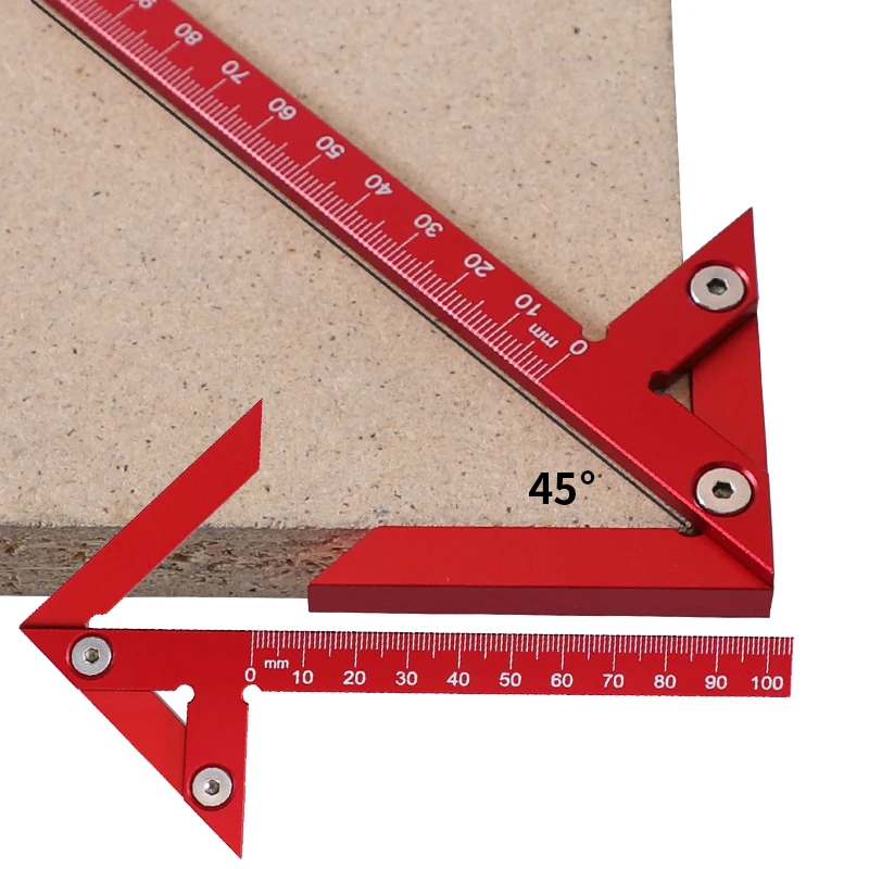 1Pc Triangolo Righello Scriber Gauge Center Scribe Strumento Di Misurazione Center Finder Lavorazione Del Legno Calibro Di Linea Ad Angolo Retto 45/90