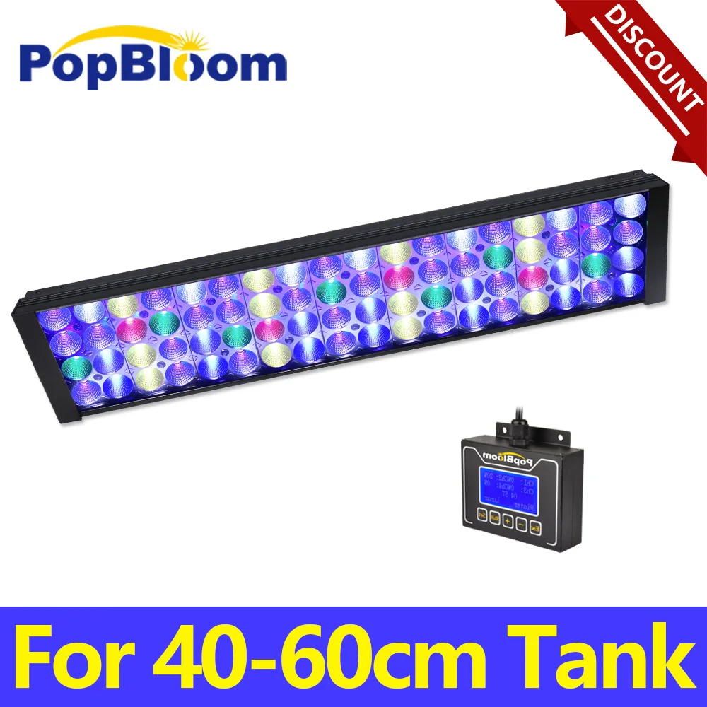 Popbloom-Marine Aquarium Led Lighting Smart Saltwater Led Aquarium Lamp Per 40-60Cm Marine Reef Coral Growth Fish Tanks,Lps,Sps