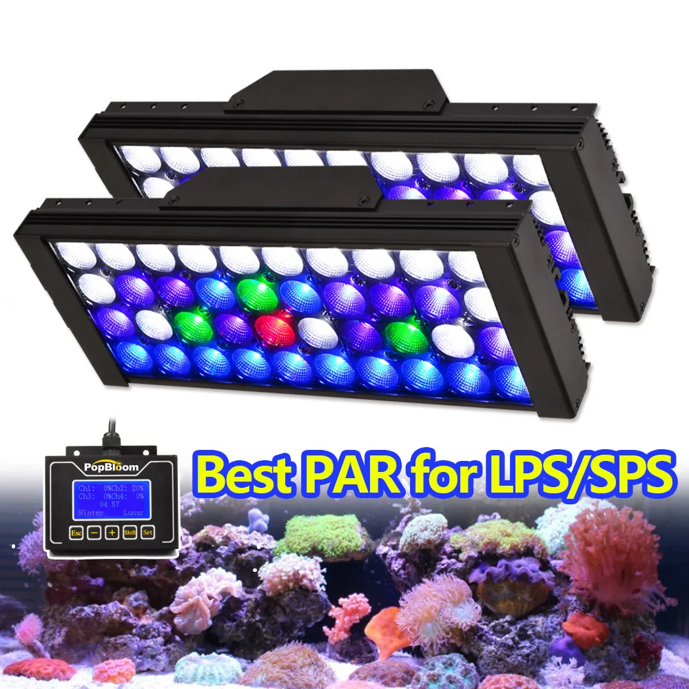 Popbloom-Lampada Per Acquario A Led Per Acquario Marino, Lampada Per Acquario A Led, Lps.Sps, Spettro Completo, 60-240Cm