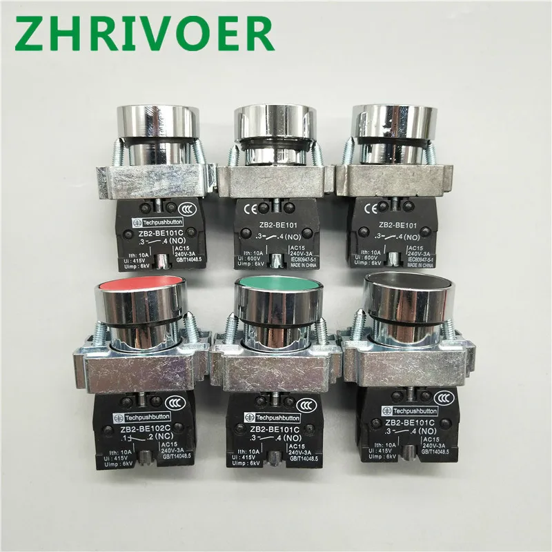 22Mm Xb2-Ba31 Xb2-Ba42 Interruttore A Pulsante Momentaneo 10A 240V ~ 3A Pannello Tondo Piatto Circolare Di Piccole Dimensioni Nc/No