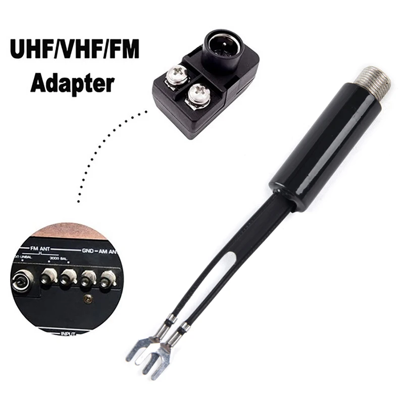 Adattatore Convertitore Trasformatore Uhf/Vhf/Fm Da 75 Ohm A 300 Ohm Con Connettore Tipo F Jack Femmina Per Antenna Via Cavo Tv F Pin