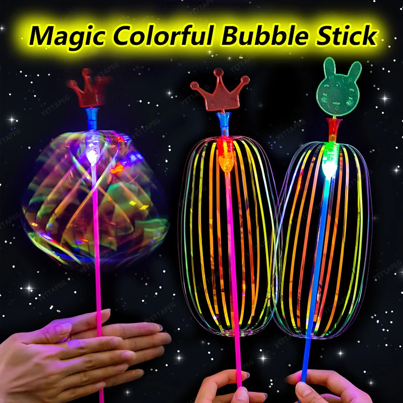 5/10Pcs Magic Twist Bubble Wand Rainbow Led Incandescente Bubble Stick Colorato Bubble Wand Bambini Giocattoli Luminosi Regali Per Feste Di Matrimonio