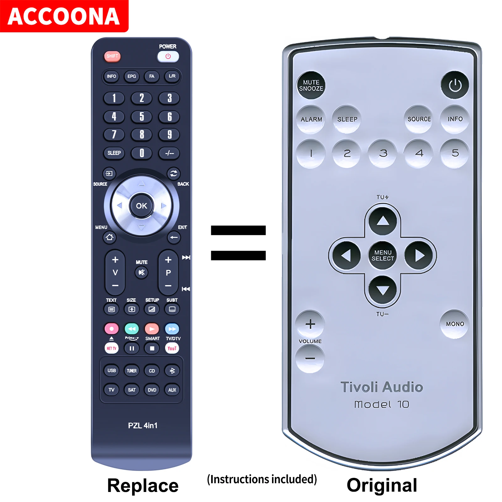 Telecomando Per Modello Audio Tivoli 10 E Modello 10 + Plus