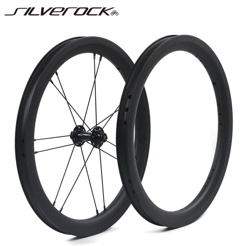 Set Di Ruote Silverock Carbon 16 Pollici 1 3/8 3/6 Velocità Per Ruote Bici Pieghevoli Brompton 3Sixty 349