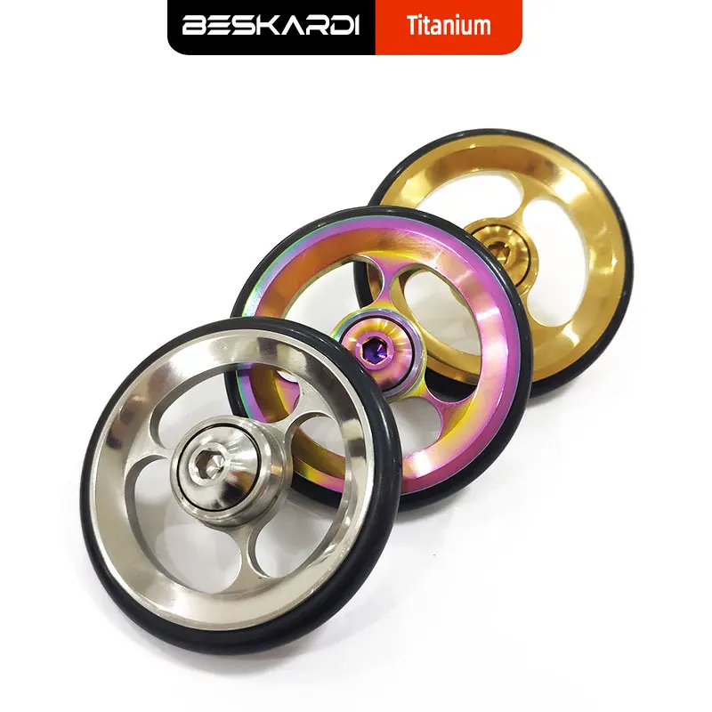 Bicicletta Easywheel Per Brompton Bici Pieghevole In Lega Di Titanio Ruote Facili Super Leggere Con Bulloni Ti 53G