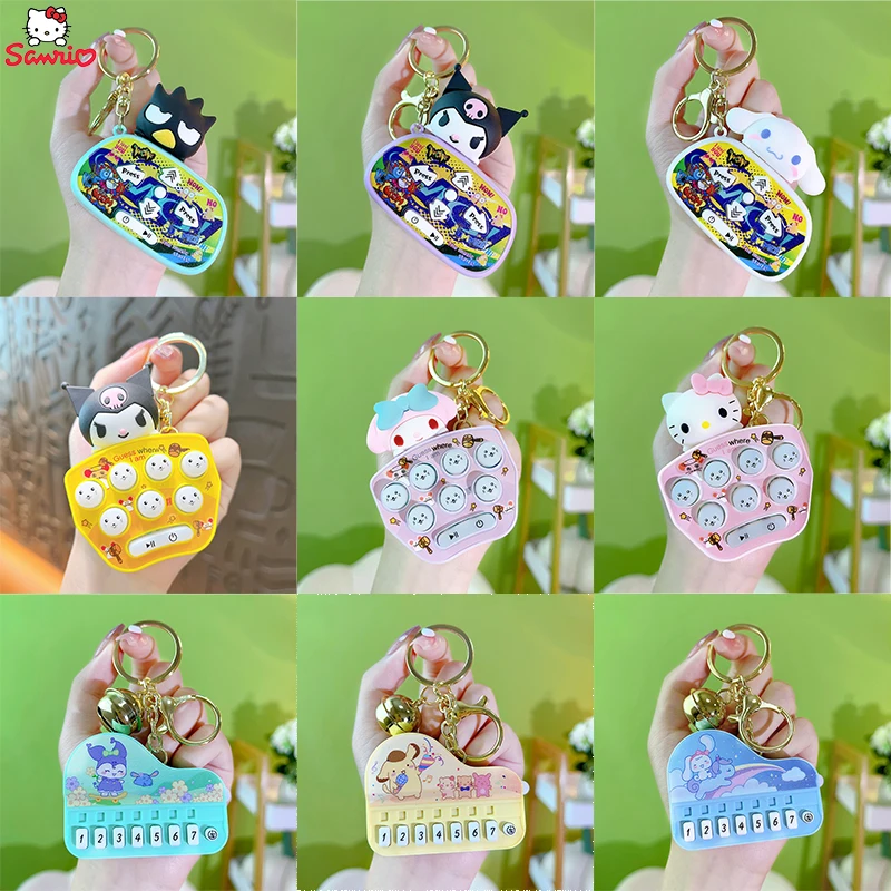 Creatività Sanrio Portachiavi Ciondolo Kuromi Dancing Machine Hello Kitty Whack-A-Mole Cinnamoroll Tetris Accessori Per Console Di Gioco