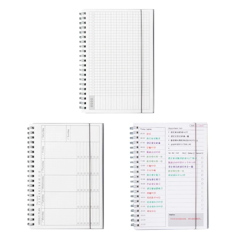Quaderno A Spirale Con Agenda Senza Data Per Agenda Giornaliera Settimanale Mensile Con Copertina Flessibile Agenda Oraria Per