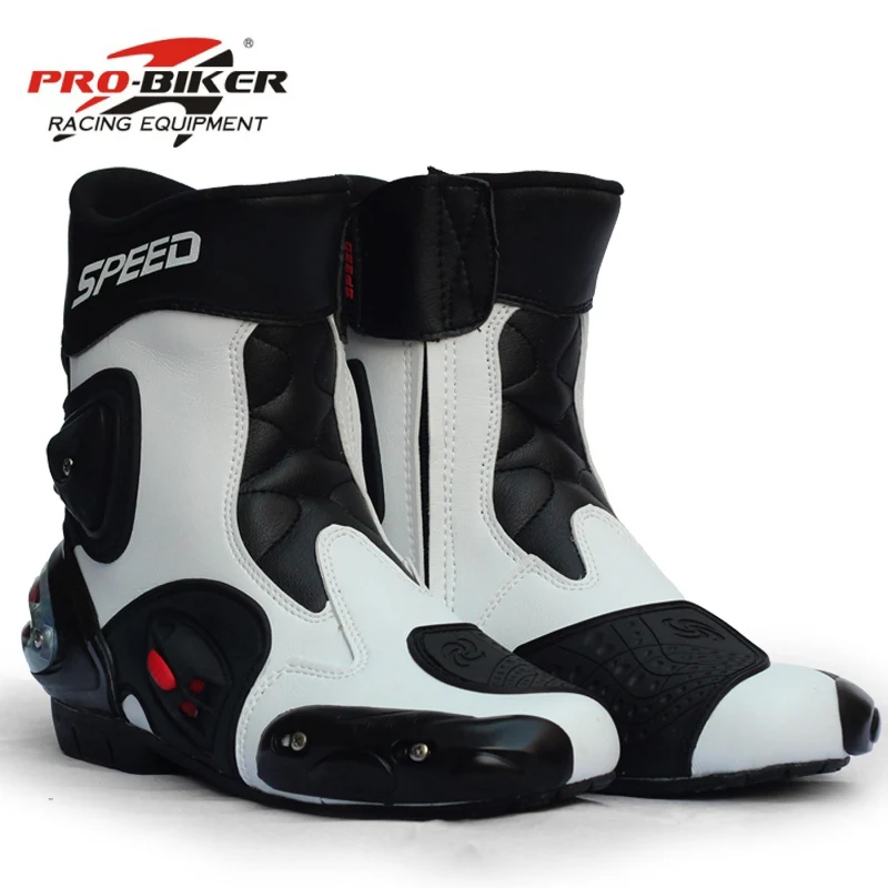 Pro-Biker Speed Protezione Della Caviglia Stivali Da Moto Stivali Da Moto Per Motociclismo Stivali Da Motocross Da Corsa Nero Rosso Bianco