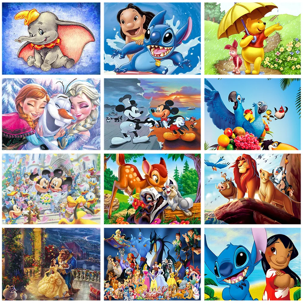 Disney Diamond Painting Cross Stitch Cartoon Winnie The Pooh Mickey Mouse 5D Fai Da Te Diamante Ricamo Strass Home Decor Art