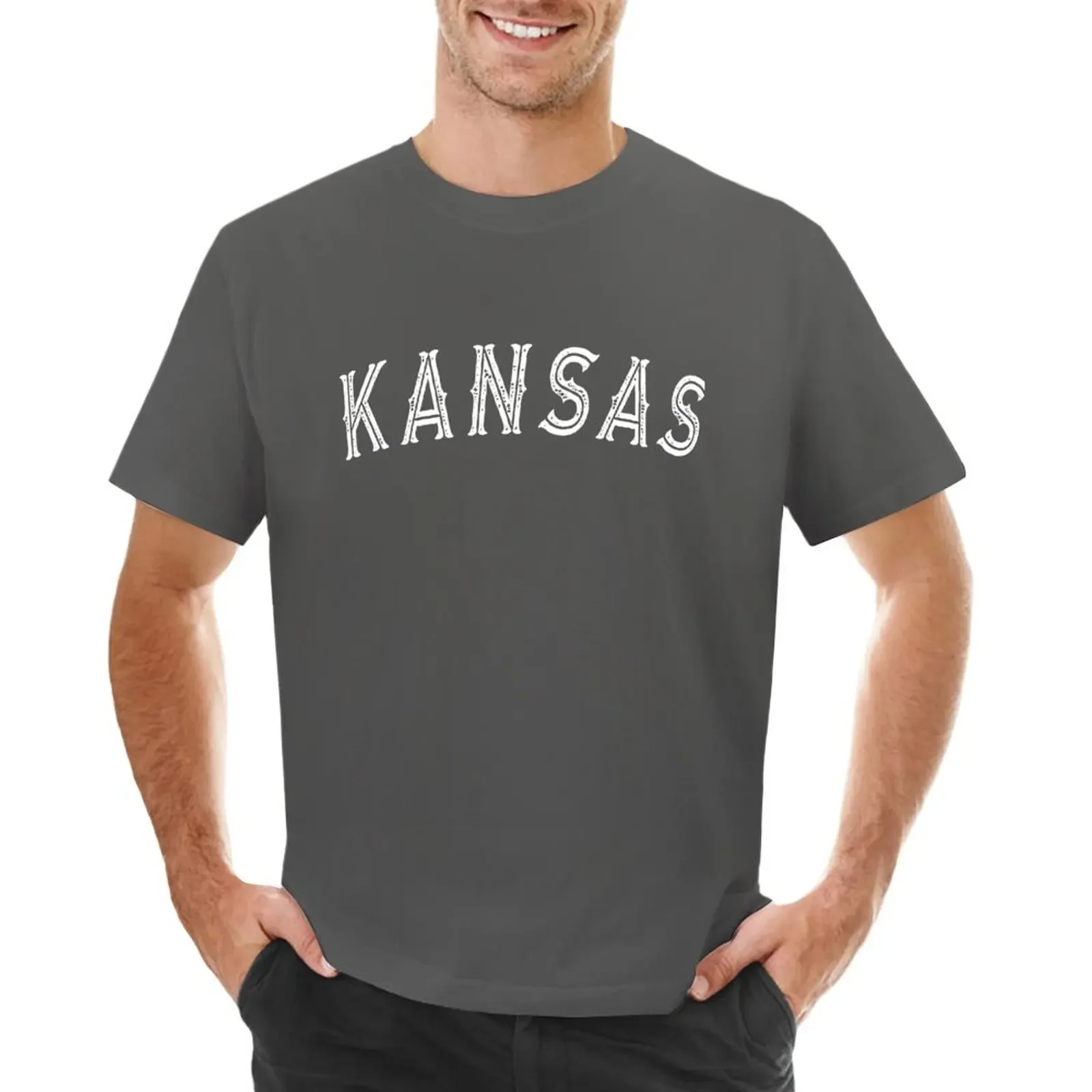 Kansas - Kansas State, Kansas Lovers. T-Shirt Moda Coreana Top Kawaii Vestiti T Shirt Uomo