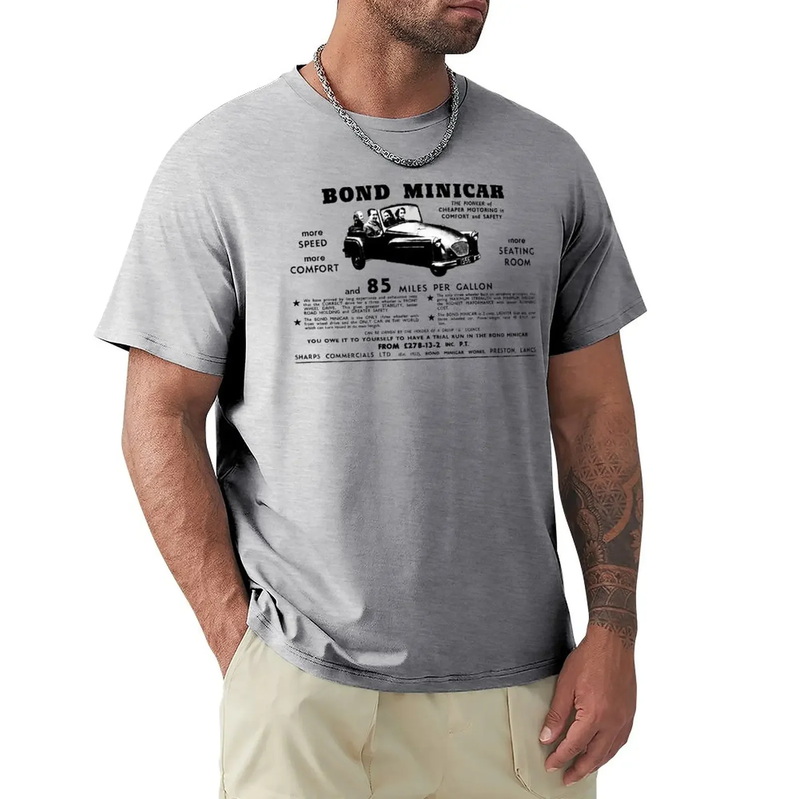 Bond Minicar T-Shirt Vestiti Carini Oversize Felpe, Uomo