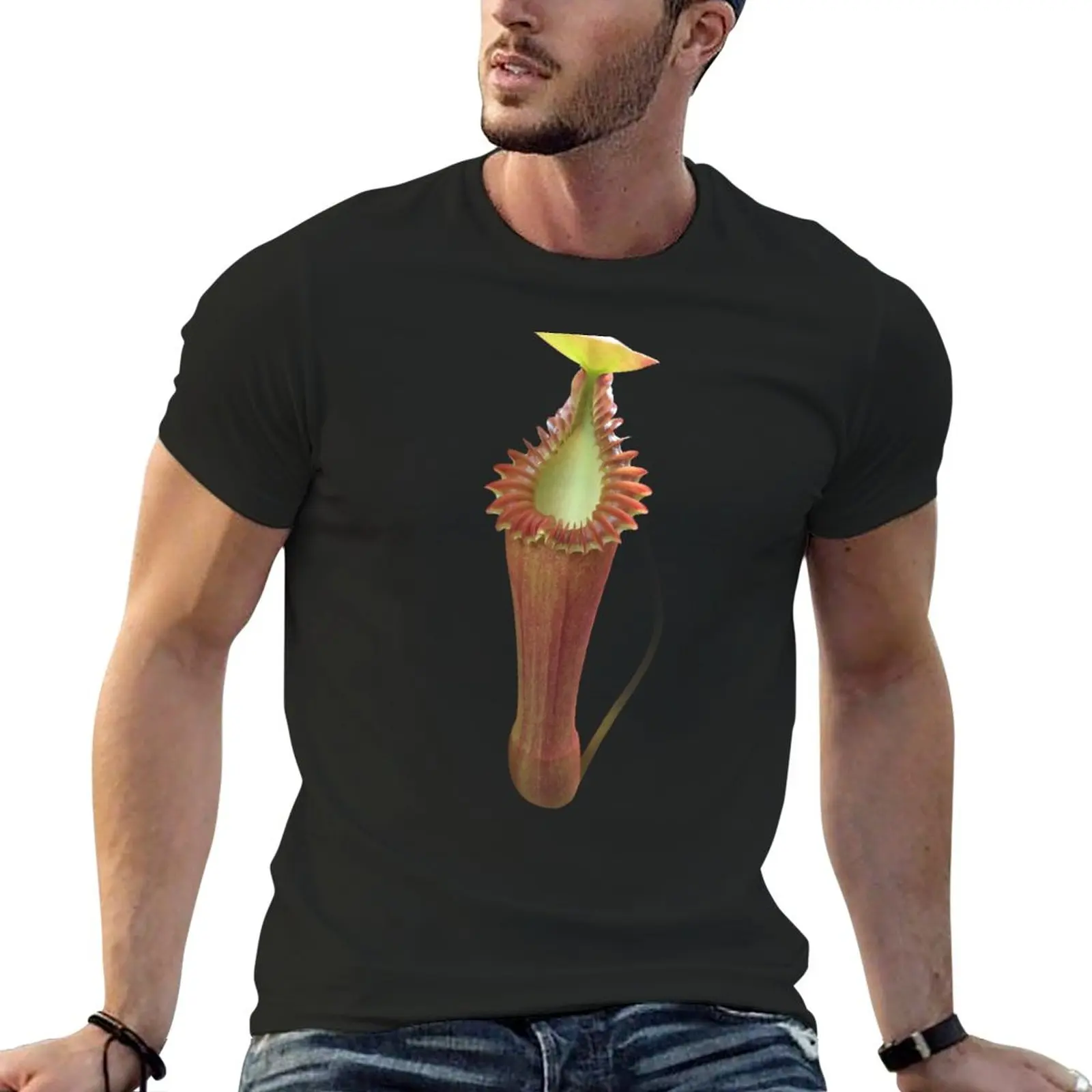 Newenthes Edwardsiana, King Of The Carnivore Plants. T-Shirt Magliette Nere Magliette Grafiche Da Uomo Hip Hop