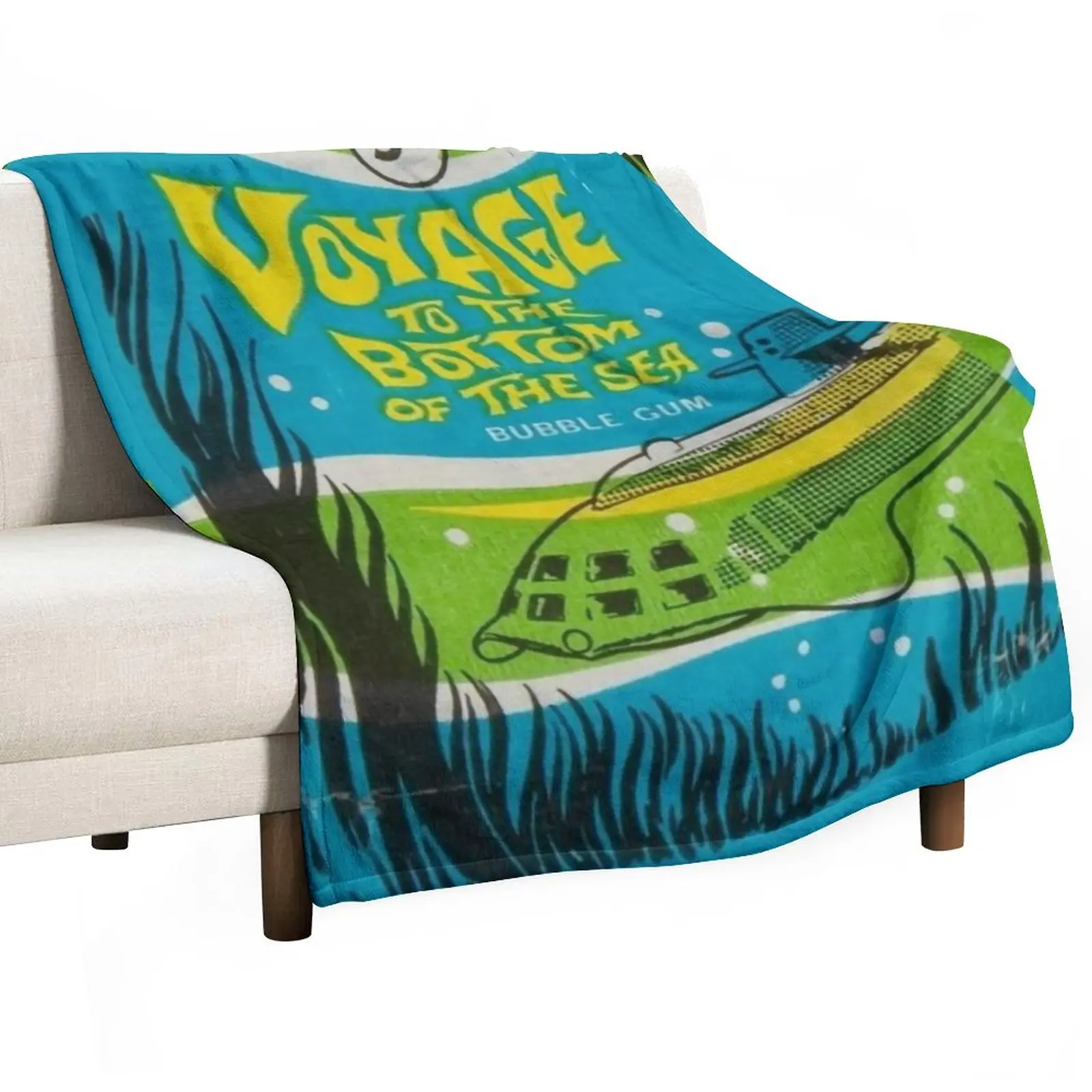 New Voyage To The Bottom Of The Sea - Bubble Gum Wax Pack - Vintage, Distressed Throw Coperta Coperte Divani Di Decorazione