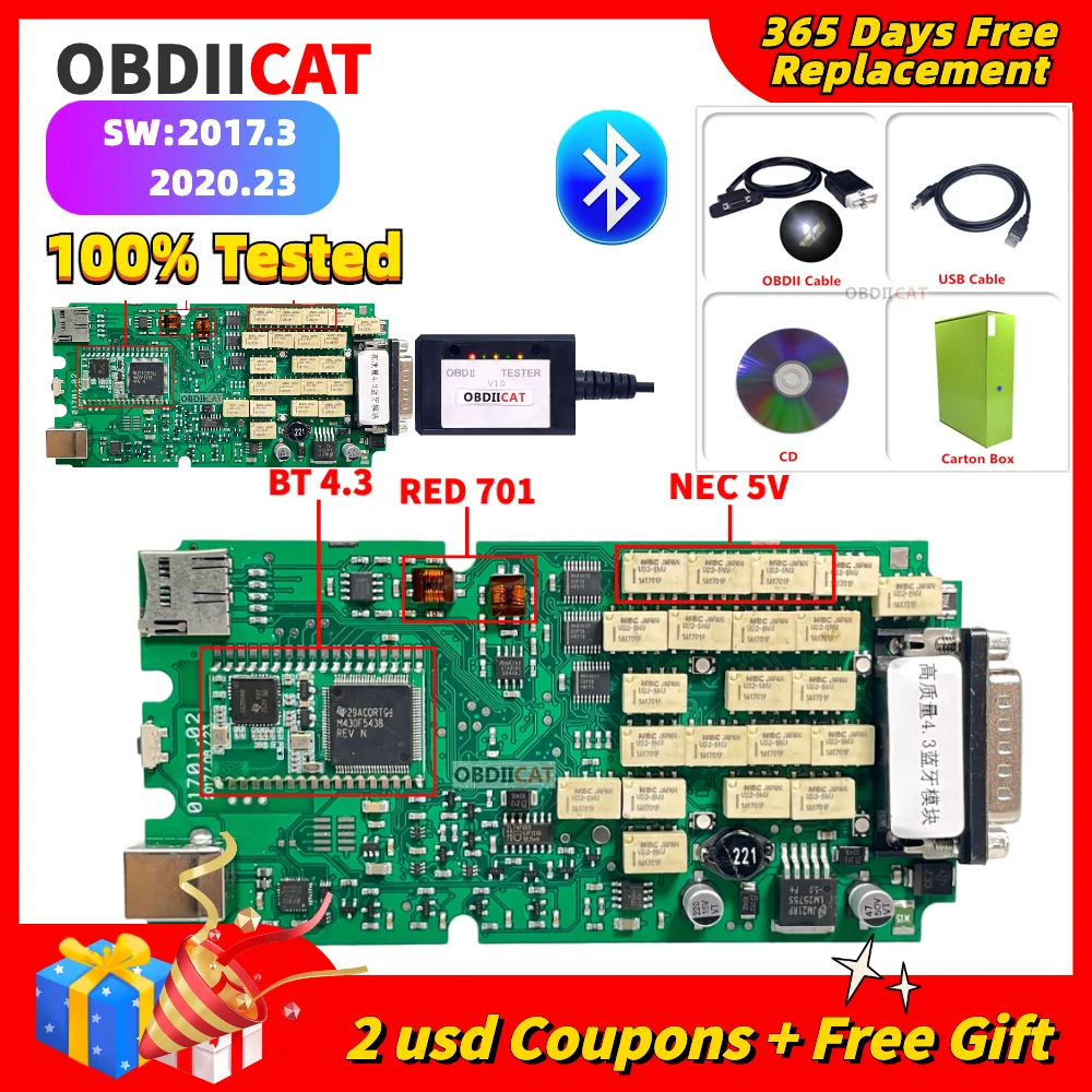 2020.23 Black Tcs Set Completo Obd2 Scanner A + Single Single Board Pcb Autocom Tcs Pro Scan Tool Pro Lettore Di Codici Obd2 Per Auto/Camion