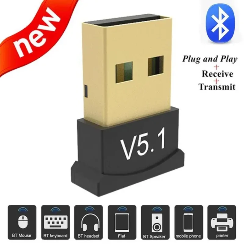 2 In1 Usb Bluetooth 5.1 Adattatore Trasmettitore Ricevitore Bluetooth 5.0 Adattatore Audio Usb Per Computer Pc Laptop Altoparlante Wireless