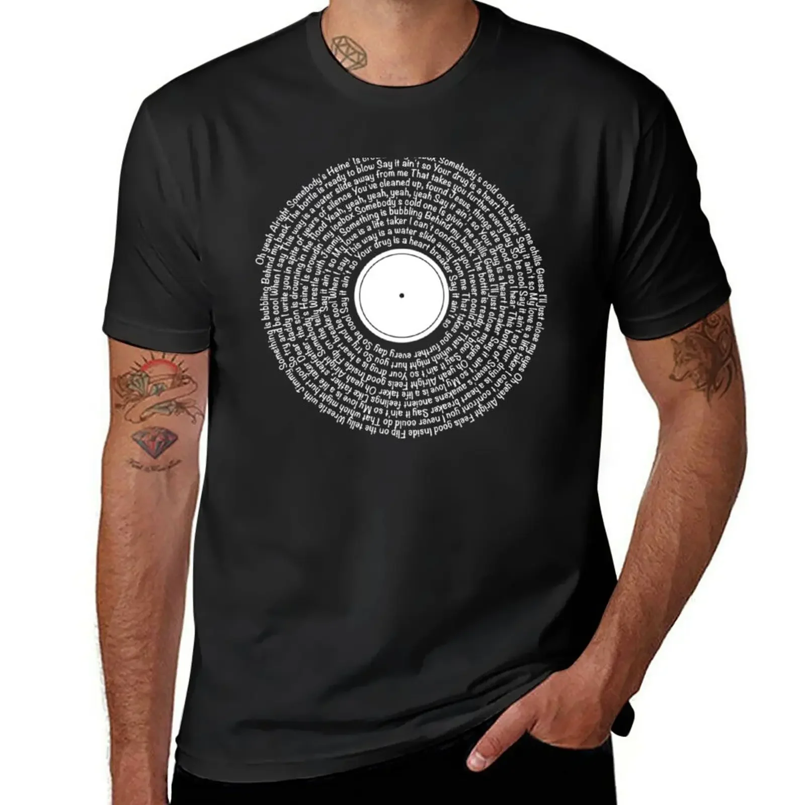 Weezer Band - Say It Ain_T So Texts-Testo A Forma Di Vinile-Weezer Band Texts T-Shirt Vintage Men Clothes