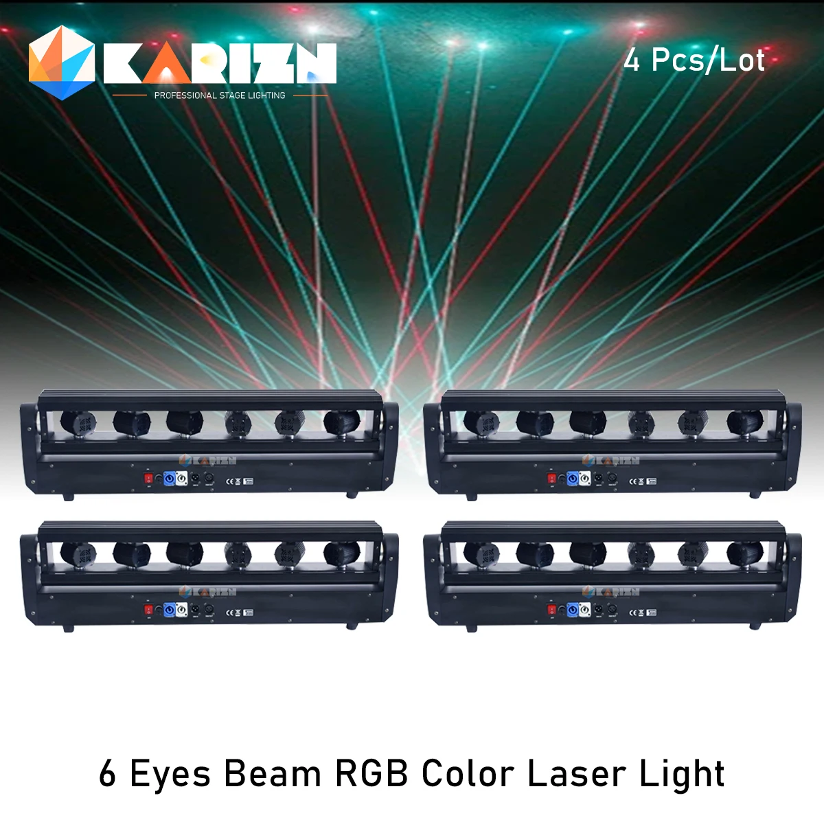 0 Tax 4Pcs Laser Moving Head Light Moving Beam Laser Light 6 Eyes Rgb Moving Laser Dmx Stage Moving Beam Effect Per Dj Disco