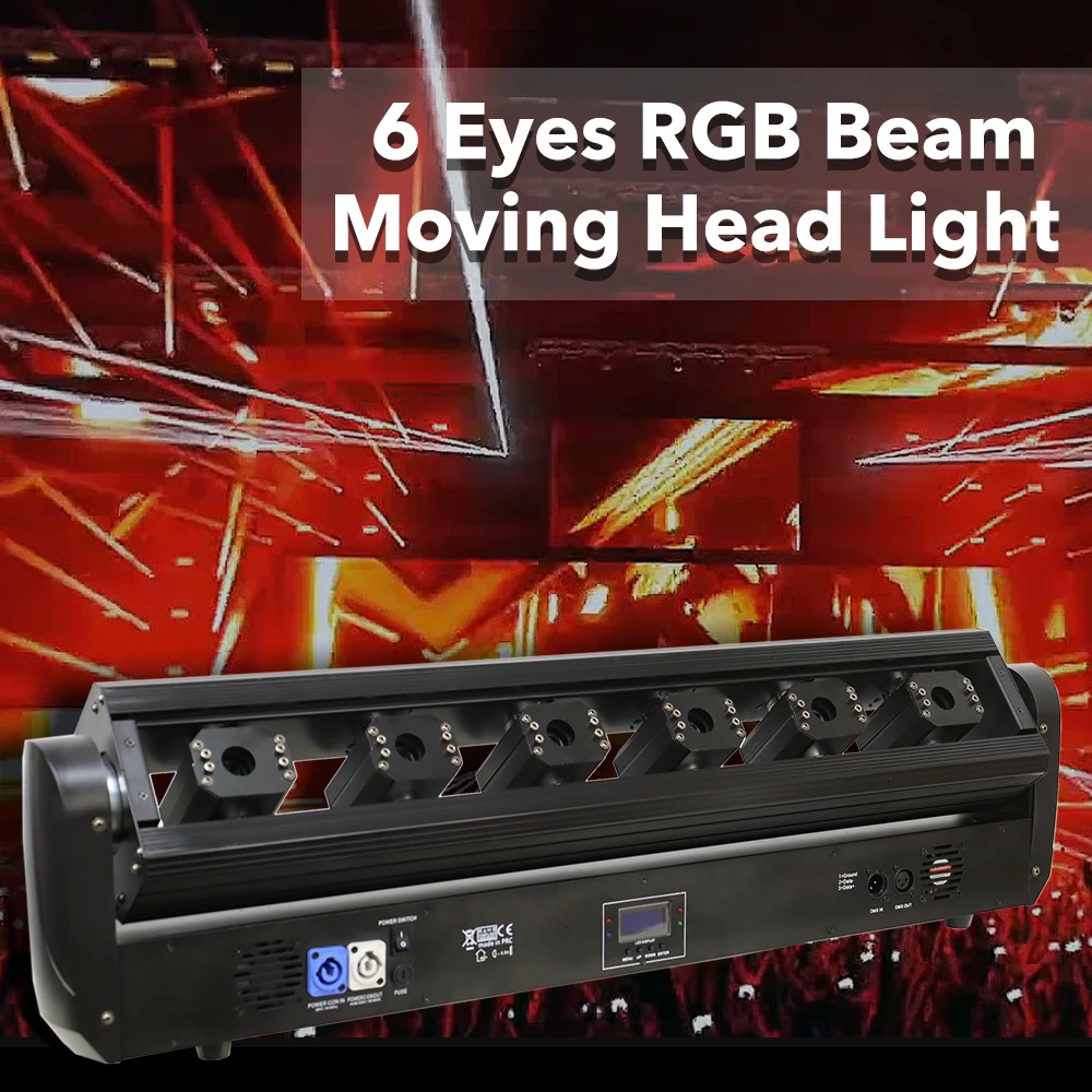 6 Occhi Rgb Moving Laser Moving Head Light Moving Beam Laser Light Dmx Stage Moving Beam Effect Per Dj Disco Party Wedding
