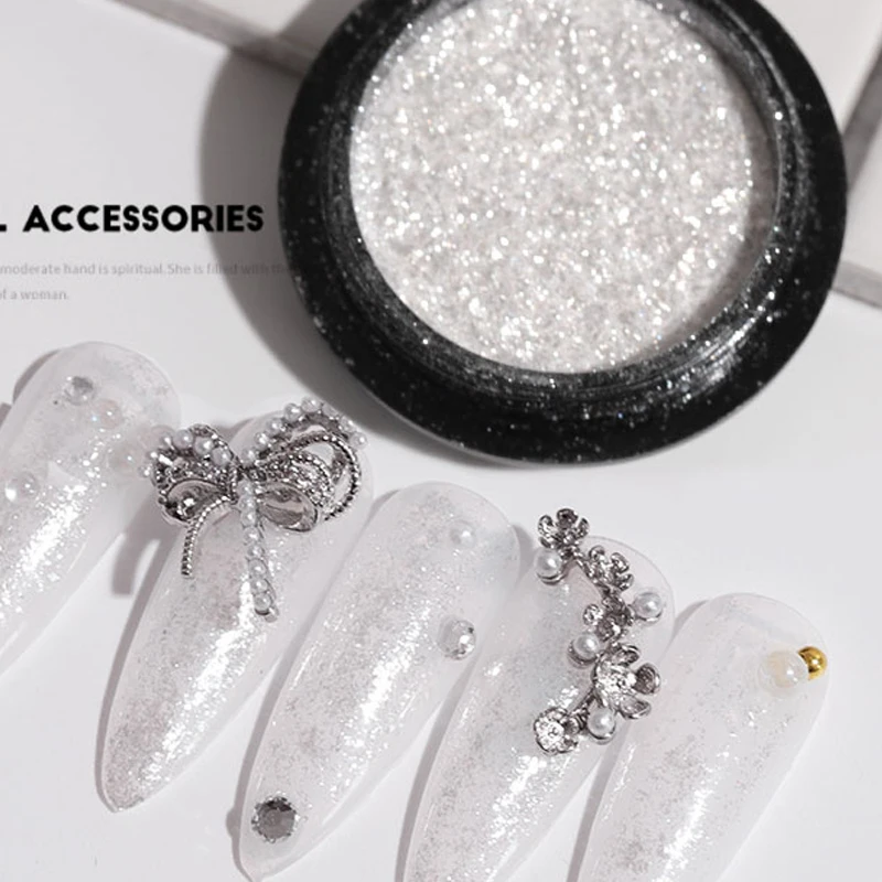 Ultra-Sottile Glitter High Gloss Diamond Powder Net1-2G Fairy Chrome Nail Art Powder Gel Polish Traslucido Aurora Opal Powder