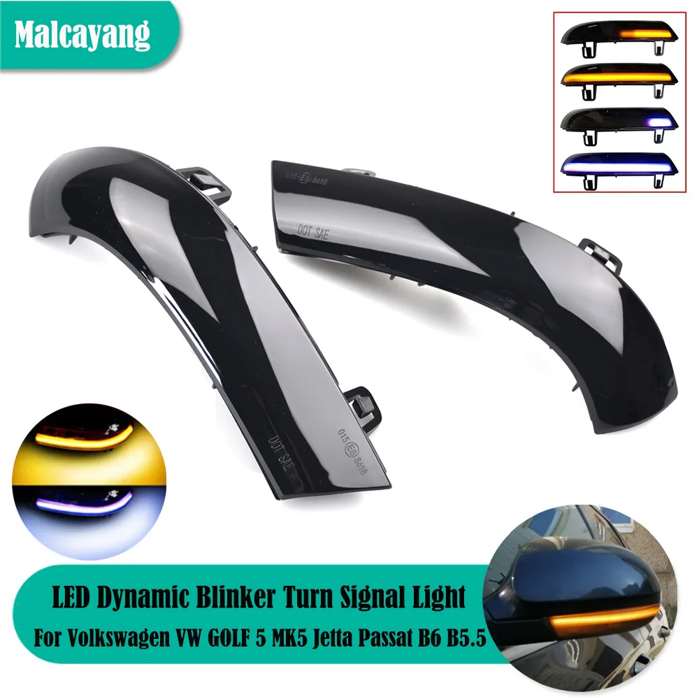 2Pcs Led Dynamic Blinker Indicatore Di Direzione Lampada Specchietto Posteriore Per Vw Golf 5 Jetta Mk5 Passat B5.5 Accessori Auto