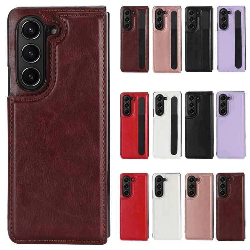 Custodia In Pelle Antigoccia Per Samsung Galaxy Z Fold 5 4 3 Huawei P50 Pocket E Vivo X Fold 2 Custodia Flipping Portafoglio Huawei Mate X3