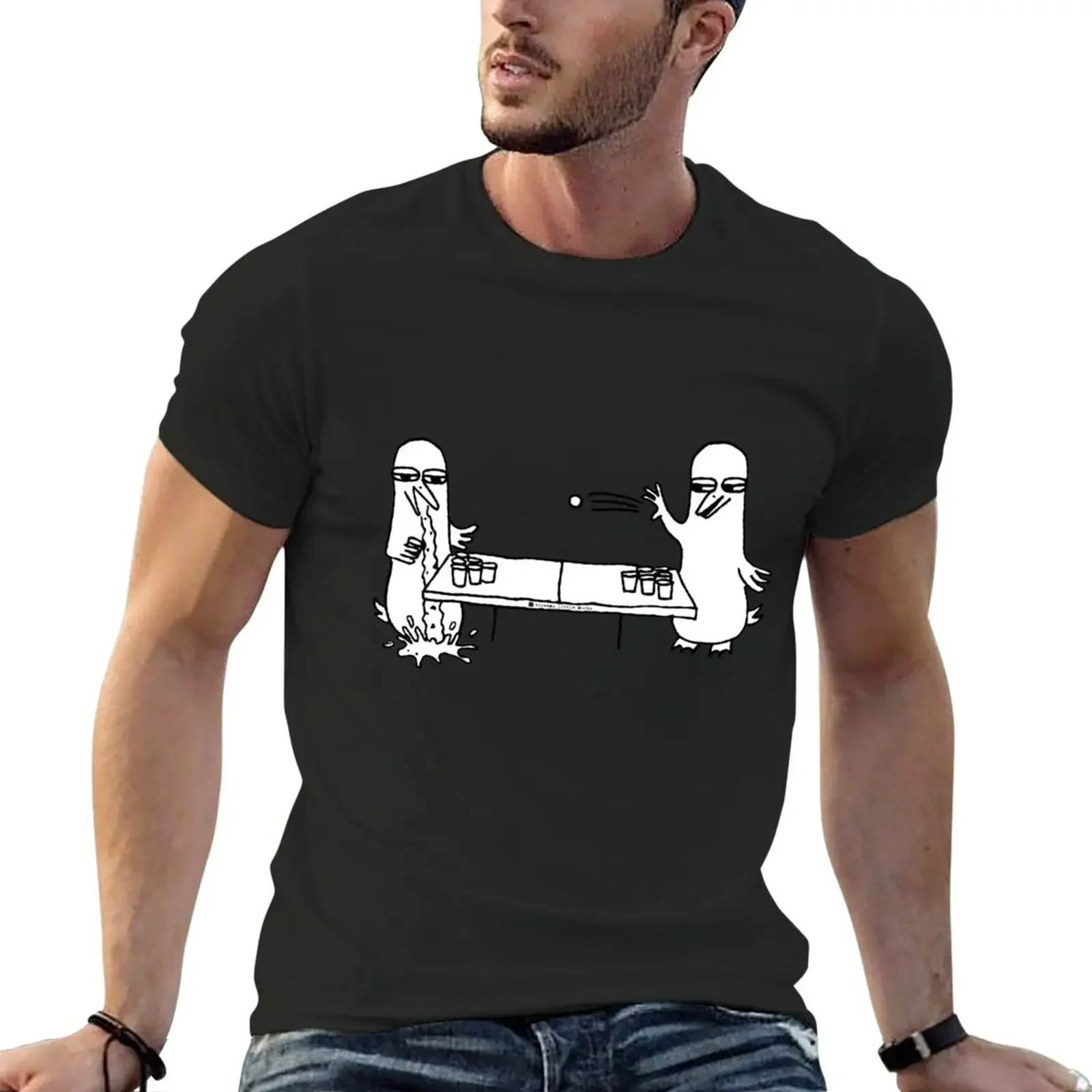 T-Shirt Beer Pong 2 Taglie Forti Abbigliamento Estetico Oversize Magliette Uomo