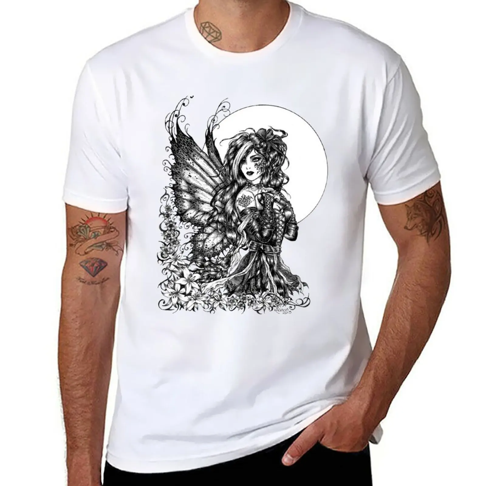 Brenna - The Raven Fairy T-Shirt Taglie Forti Vestiti Carini Ragazzi Animal Print T Shirt Uomo