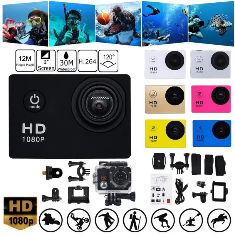 Fotocamera Impermeabile 1080P 32Gb Sport Outdoor Diving Camcorder Camera Mini Dv Videocamera 12Mp Sj4000 Per
