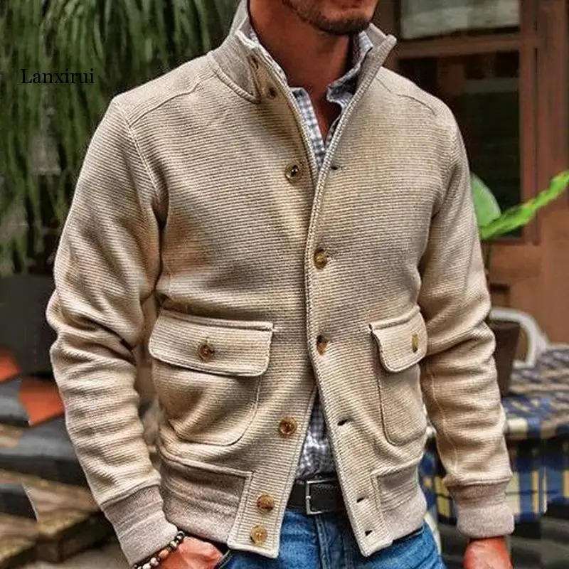Winter Jacket Men Casual Wear Padded Warm Coat Male Thicken Coat Man'S Windproof Fashion Stand-Up Collar Coat Jacket Men