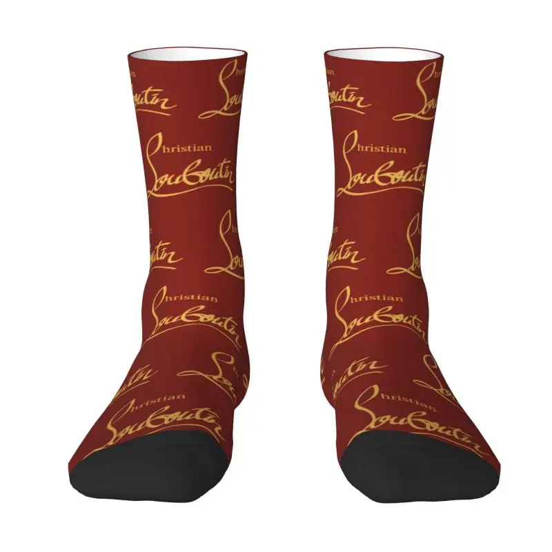 Divertente Stampa Oro Cristiani Tacchi Alti Louboutins Calzini Per Donna Uomo Elastico Estate Autunno Inverno Calzini Dell'Equipaggio