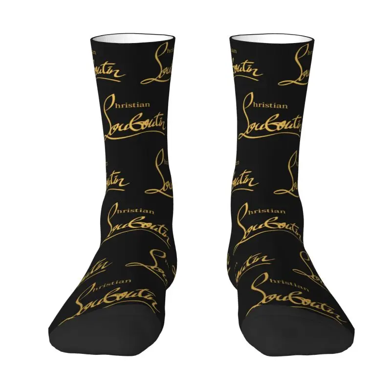 Divertente Stampa Oro Cristiani Tacchi Alti Louboutins Calzini Per Uomo Donna Stretch Estate Autunno Inverno Calzini Dell'Equipaggio