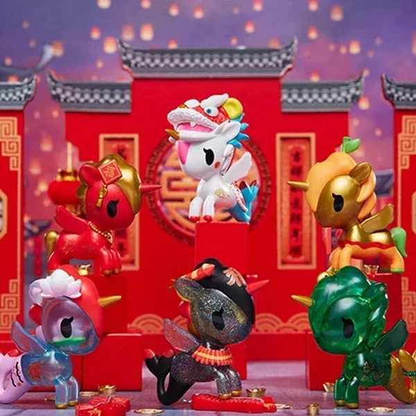 Tokidoki Unicorn Chinese New Year Mystery Box Caja Misterios Kawaii Blind Box Toys Cute Action Figures Modello Regalo Di Compleanno