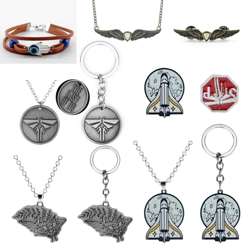 L'Ultimo Di Noi 2 Portachiavi Firefly Logo Lettera Dogtag Gioele Ellie Vintage Retro Antique Pewter Portachiavi Anello All'Ingrosso