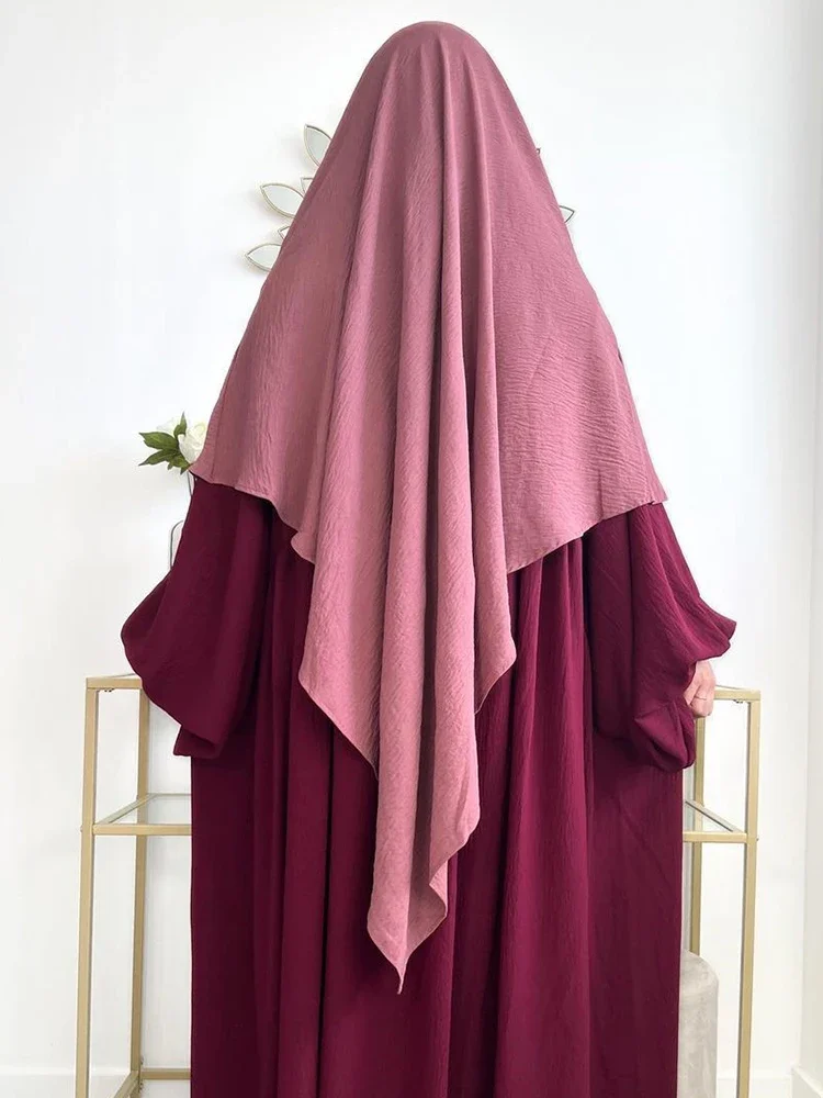 One Layer Long Khimar Women Hijab Musulmano Ramadan Preghiera Indumento Eid Hijab Islamico Tie Back Preghiera Djellaba Niqab Jilbab