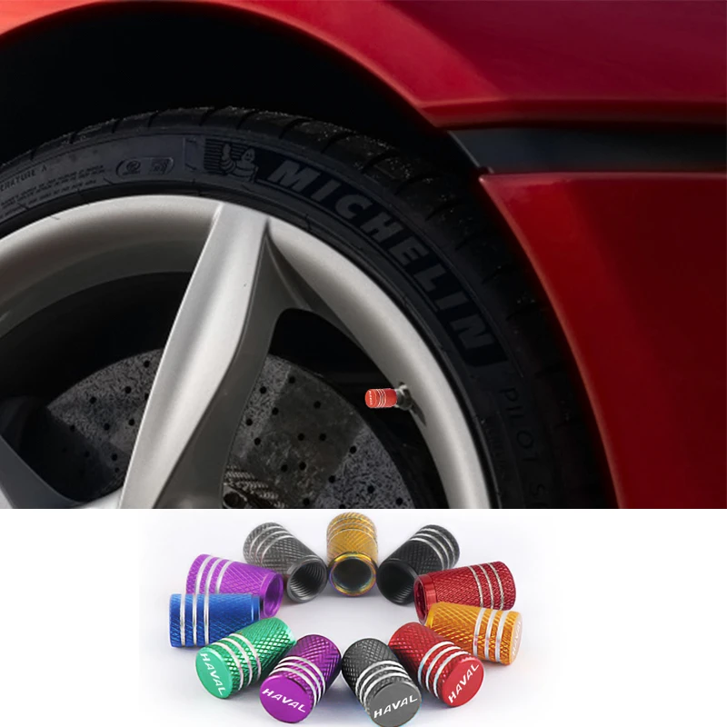 4Pcs Fashion Car Styling Metal Wheel Tire Valve Caps Case Per Great Wall Haval Hover H2 H3 H4 H5 H6 F5 F7 Auto Gadget Decorazione