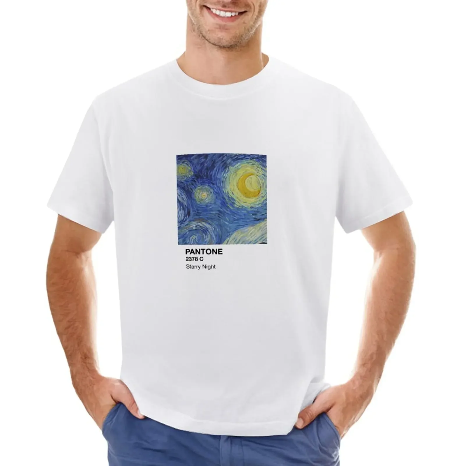 T-Shirt Notte Stellata Pantone Abbigliamento Estetico Oversize Abbigliamento Kawaii Magliette Semplici Da Uomo