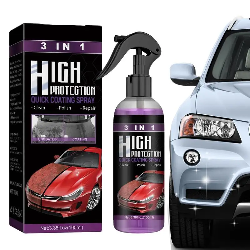 3 In 1 Car Quick Coating Spray Clean Polish Repair Vehicle Ceramic Coating Spray Car Shield Nano Polishing Paint Wax Exterior