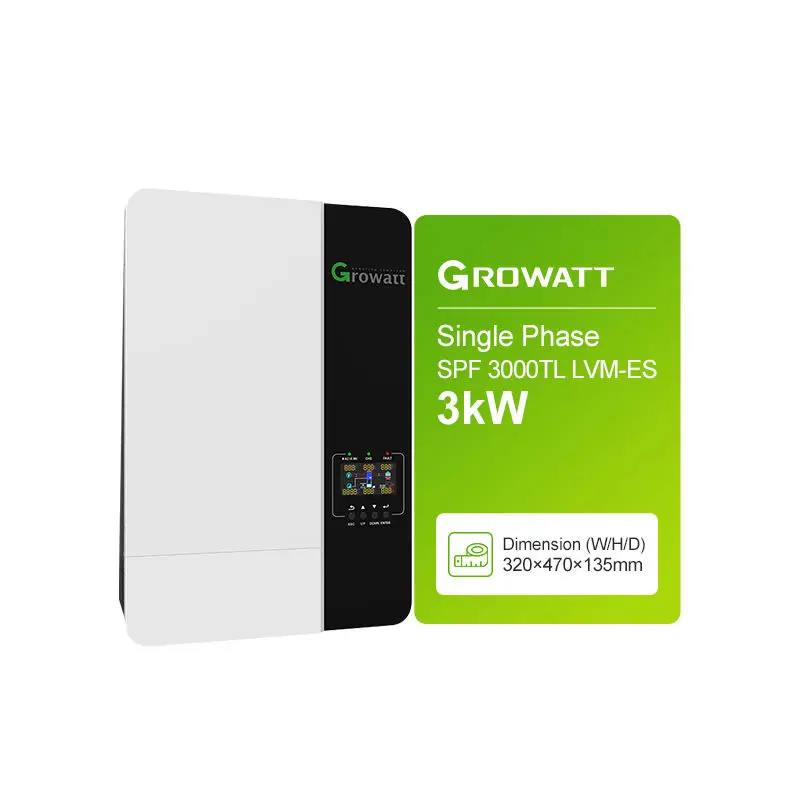 Growatt 3000W Mppt Laderegler 2 Volte Capacità Di Picco Onduleur Per Il Sistema Di Archiviazione Offgrid Solare Domestico