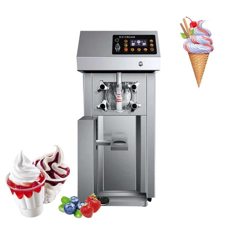 Pbobp Soft Ice Cream Machine Macchina Per La Produzione Di Gelato Commerciale Summer Snack Shop Cafe Desktop Ice Cream Maker
