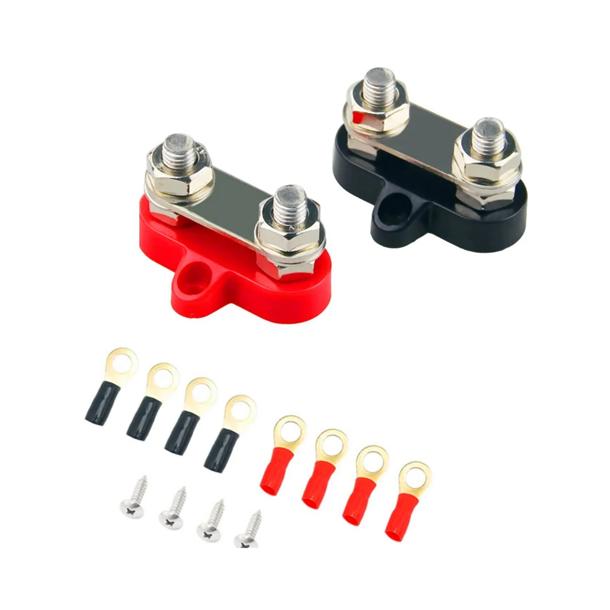 M8 Dual Studs Battery Junction Post Heavy Duty 2 Studs Bus Bar Power And Ground Junction Block Kit Terminale Di Distribuzione