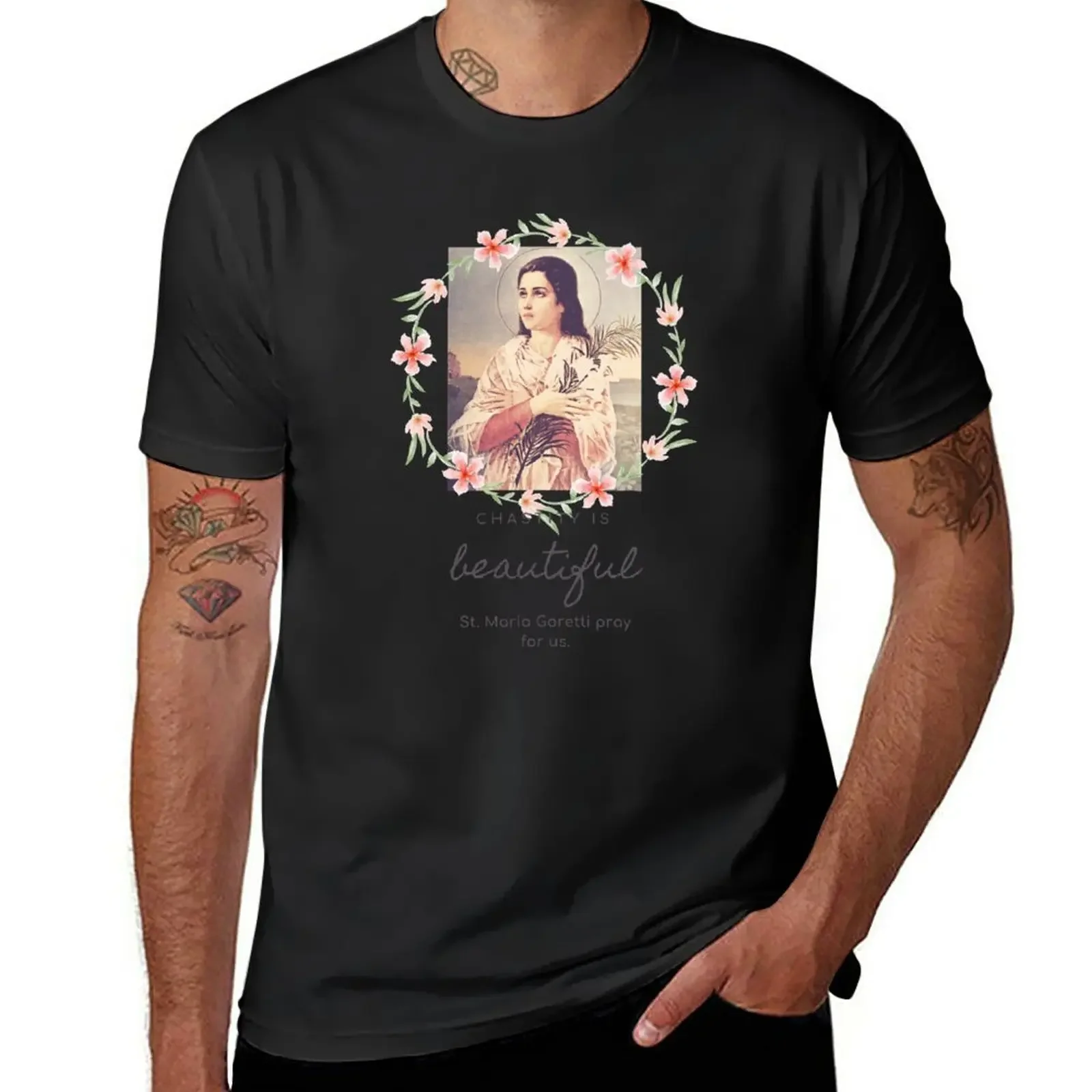 St. Maria Goretti Pray For Us Ora Pro Nobis T-Shirt Plain Abiti Estetici Taglie Forti Magliette Per Uomo Pack
