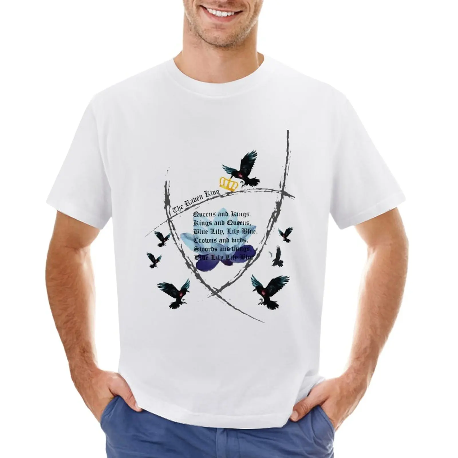 The Raven Cycle- Blue Lily, Lily Blue T-Shirt Per Un Ragazzo Taglie Forti Magliette Pesanti Per Uomo