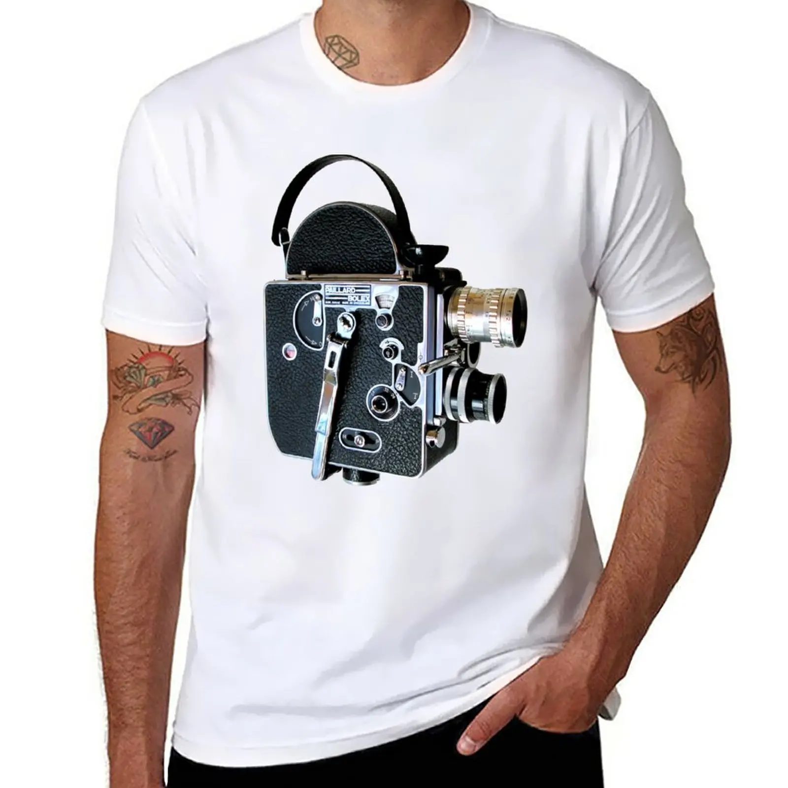 Vintage Bolex 16Mm Film Camera T-Shirt Vestiti Estetici Tees Heavyweights Mens Graphic T-Shirt Pack
