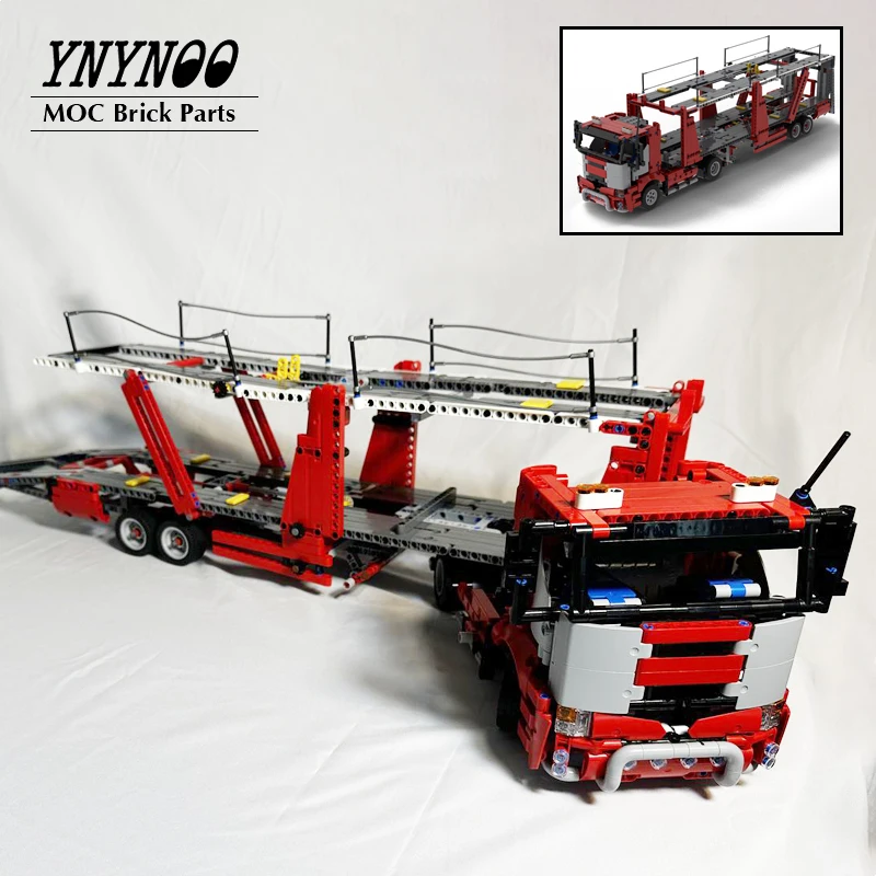 1680Pcs Parts Technical Semi-Trailer Car Transporter Mod-42098 Modello Moc Building Blocks Mattoni Fai Da Te Giocattoli Per Regali Per Bambini