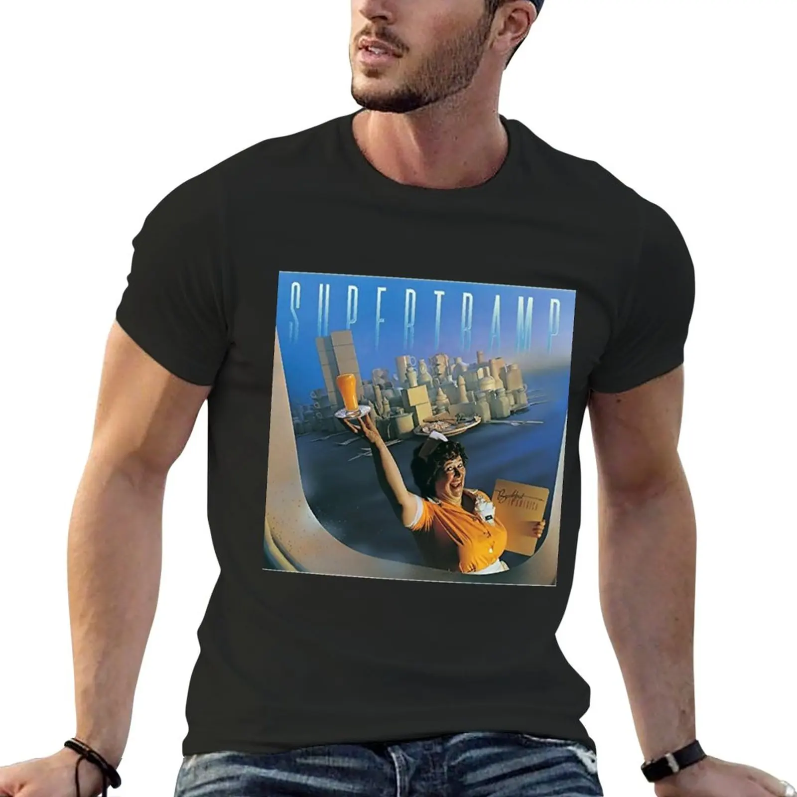 Classic Rock Band Supertramp Breakfast In America T-Shirt Taglie Forti Magliette Estive Da Uomo In Cotone